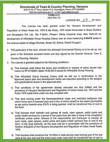 Approval of Licence